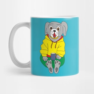 Cute dog with cup of coffee Mug